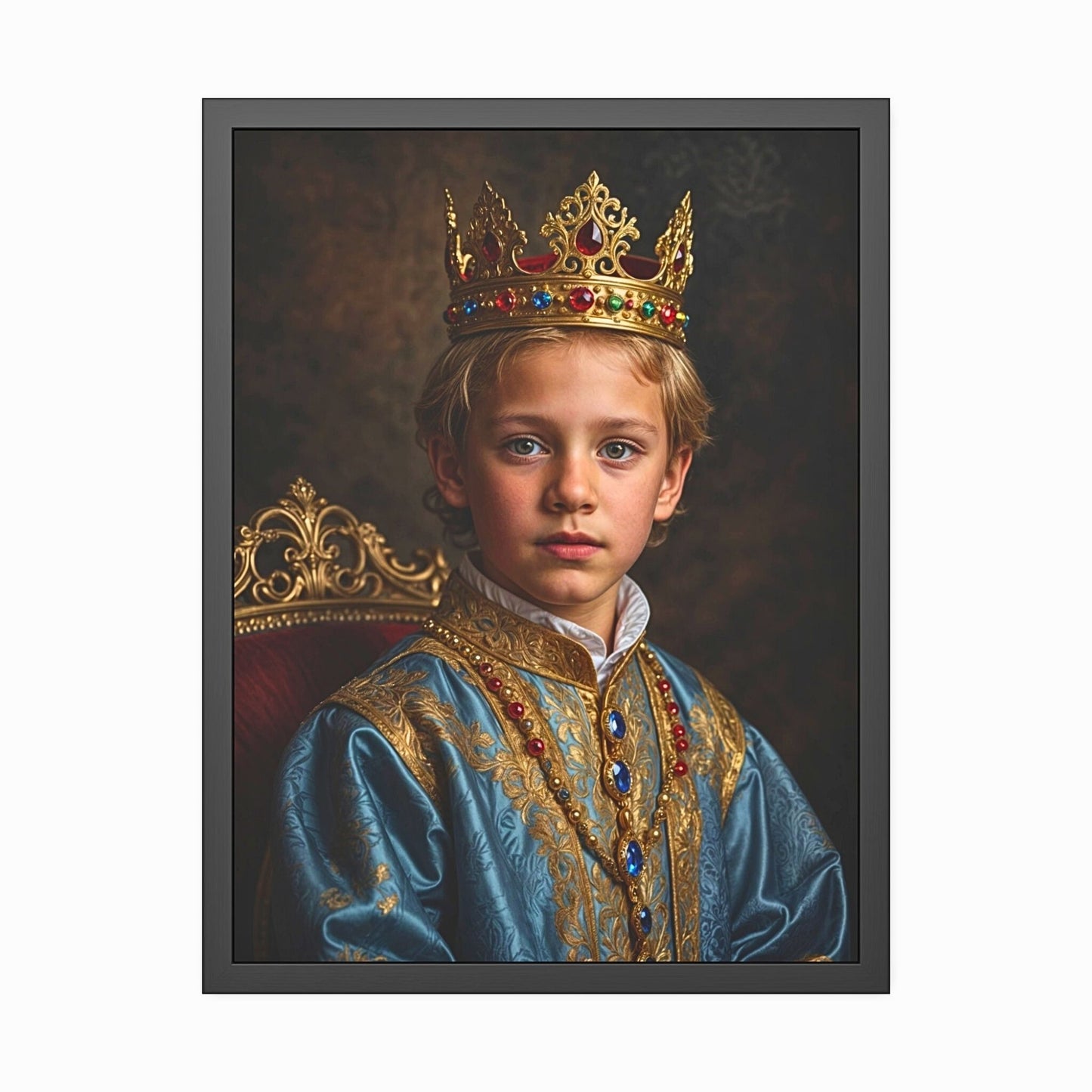 Transform your child's photo into a majestic royal portrait! Our custom portraits are perfect for birthdays, featuring personalized artwork of your little King or Queen. Capture the essence of royalty with unique Renaissance-inspired designs that make cherished gifts for any occasion.