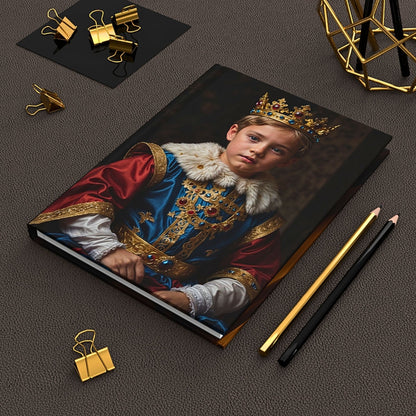 Turn your boring kids' photo into a royal journal from photo! Imagine transforming an ordinary photo of your child into a regal masterpiece that echoes the grandeur of historical royal portraits. Introducing our Custom Kids Royal Journal from Photo, a unique and personalized keepsake that elevates your child's image into a royal journal fit for a little king or queen.