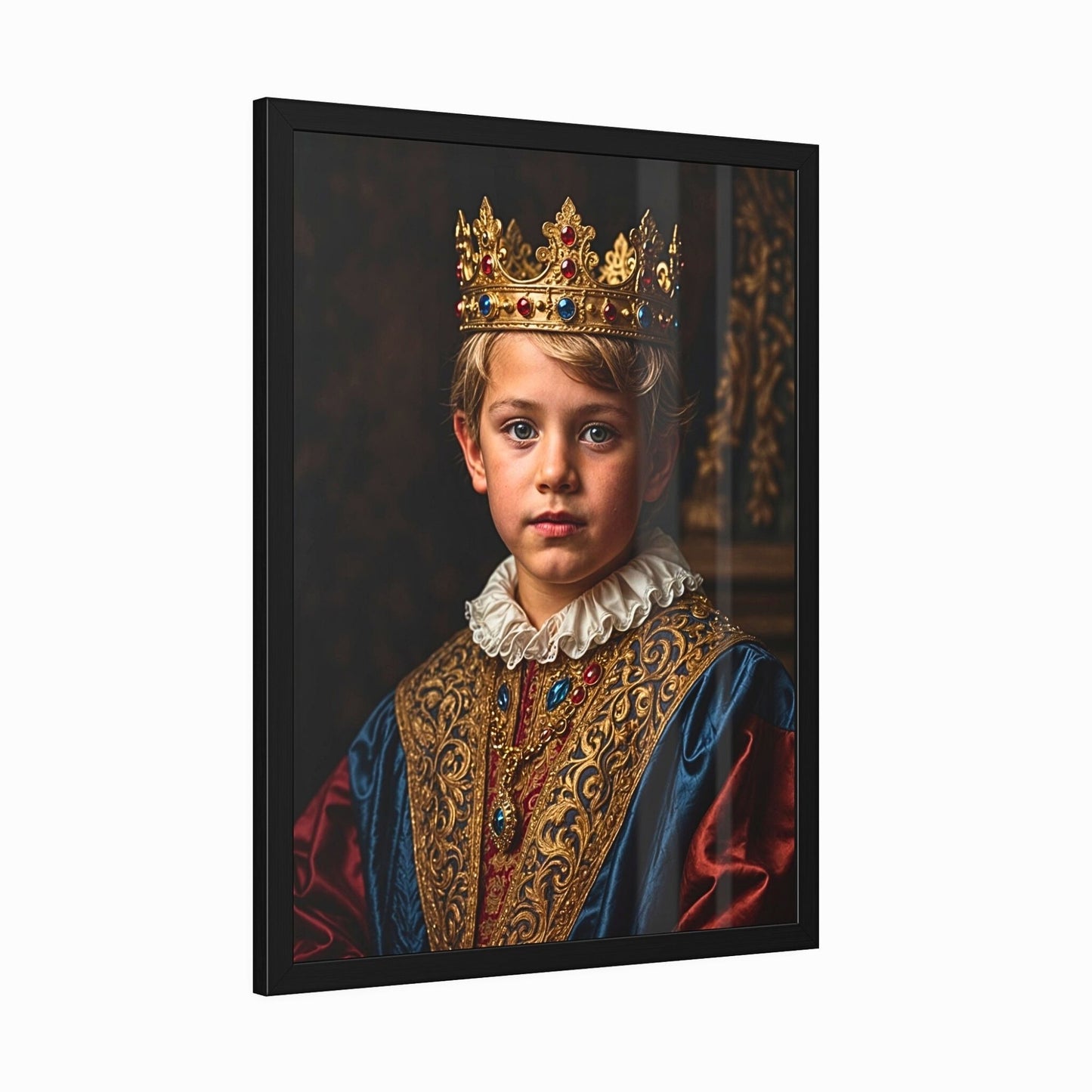 Transform your child's photo into a masterpiece with our Custom Kid Royal Portrait service. Personalized portraits of your little Prince or Princess, ideal for birthdays and memorable gifts. Experience the elegance of Renaissance-inspired artwork tailored from your photos, perfect for decorating children's rooms and celebrating special moments.