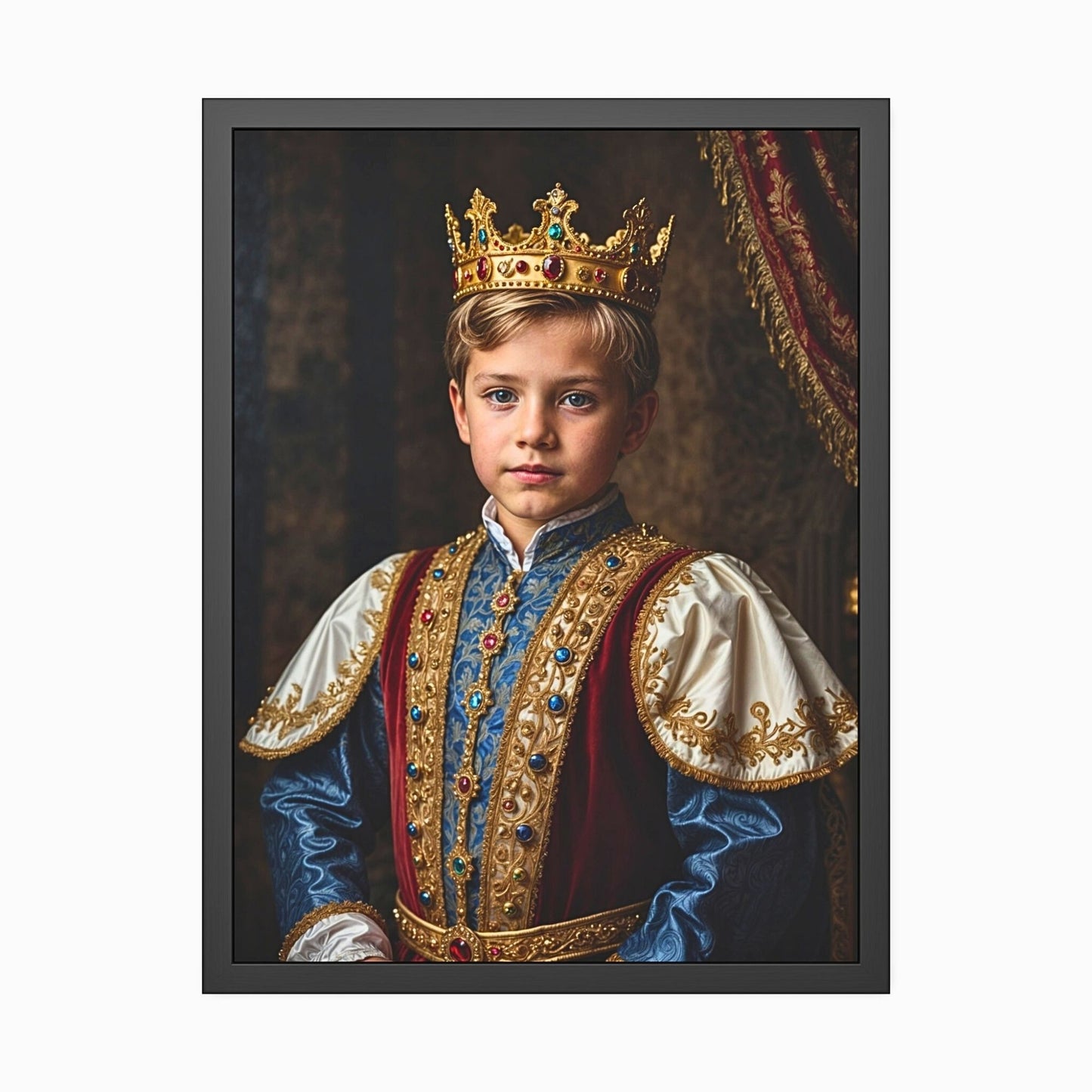 Turn your child's photo into a regal work of art with our Custom Kid Royal Portraits. Perfect for birthdays and special occasions, these personalized portraits of your little King or Queen capture timeless elegance. Create a unique, Renaissance-style masterpiece that will adorn any child's room with royal flair.