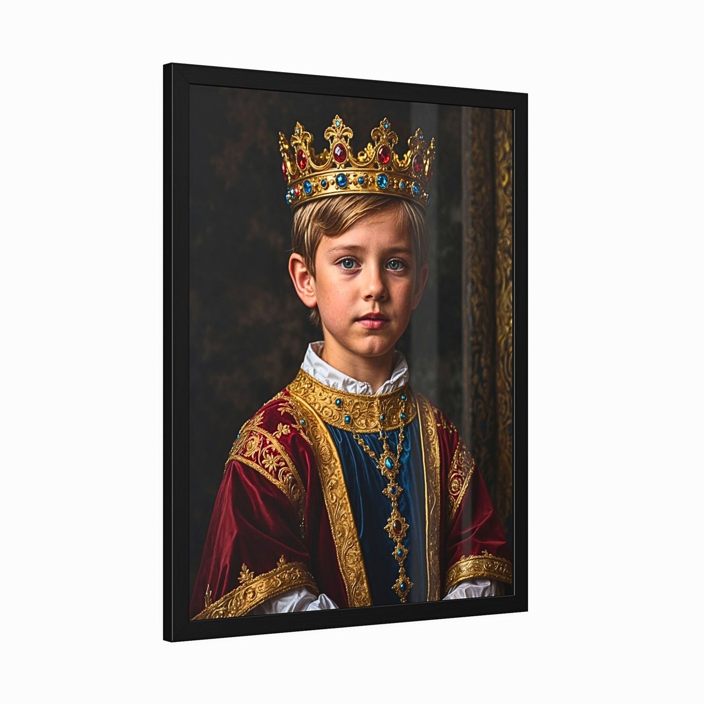 Turn your child's photo into a regal masterpiece with our Custom Kid Royal Portraits. Ideal for birthdays and special events, these personalized portraits of your little King or Queen blend modern artistry with classic royal themes. Perfect for unique gifts and stylish kids' room decor.