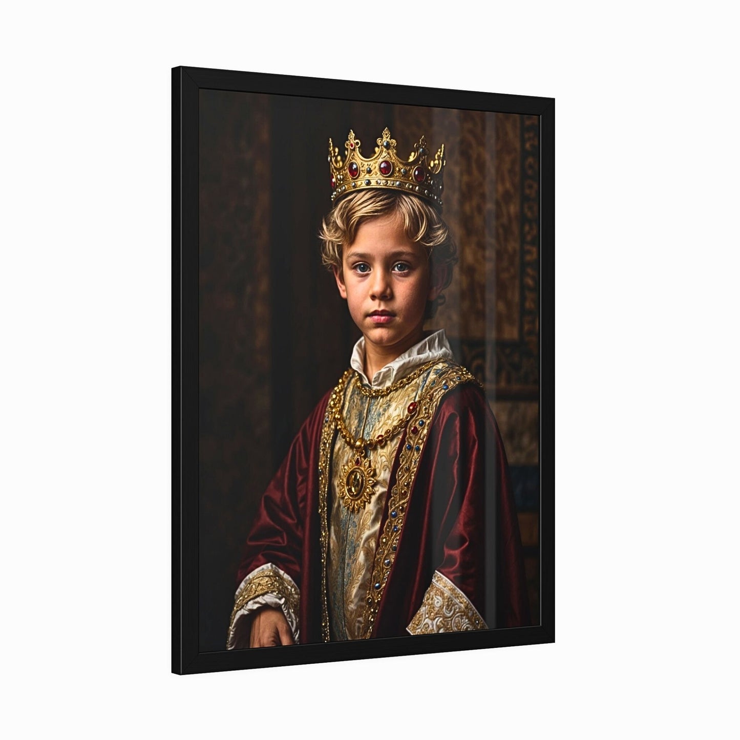 Transform your child's photo into a stunning royal portrait. Our custom portraits are perfect for birthdays, holidays, and special milestones. Celebrate your little Prince or Princess with personalized, Renaissance-inspired artwork that adds a touch of royalty to any room decor.