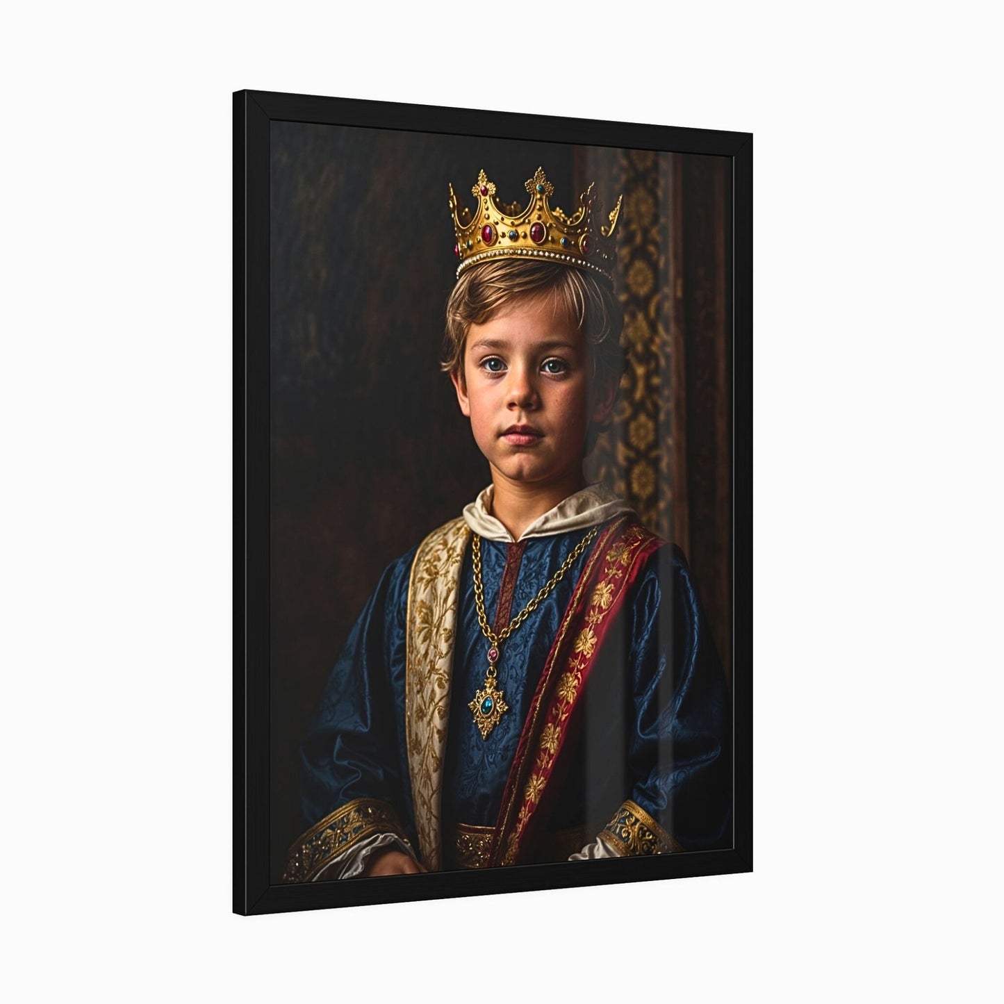 Kids Royal Custom Portrait: Personalized Little King Portrait from Photo, Perfect Birthday Gift for Boys. A20.1