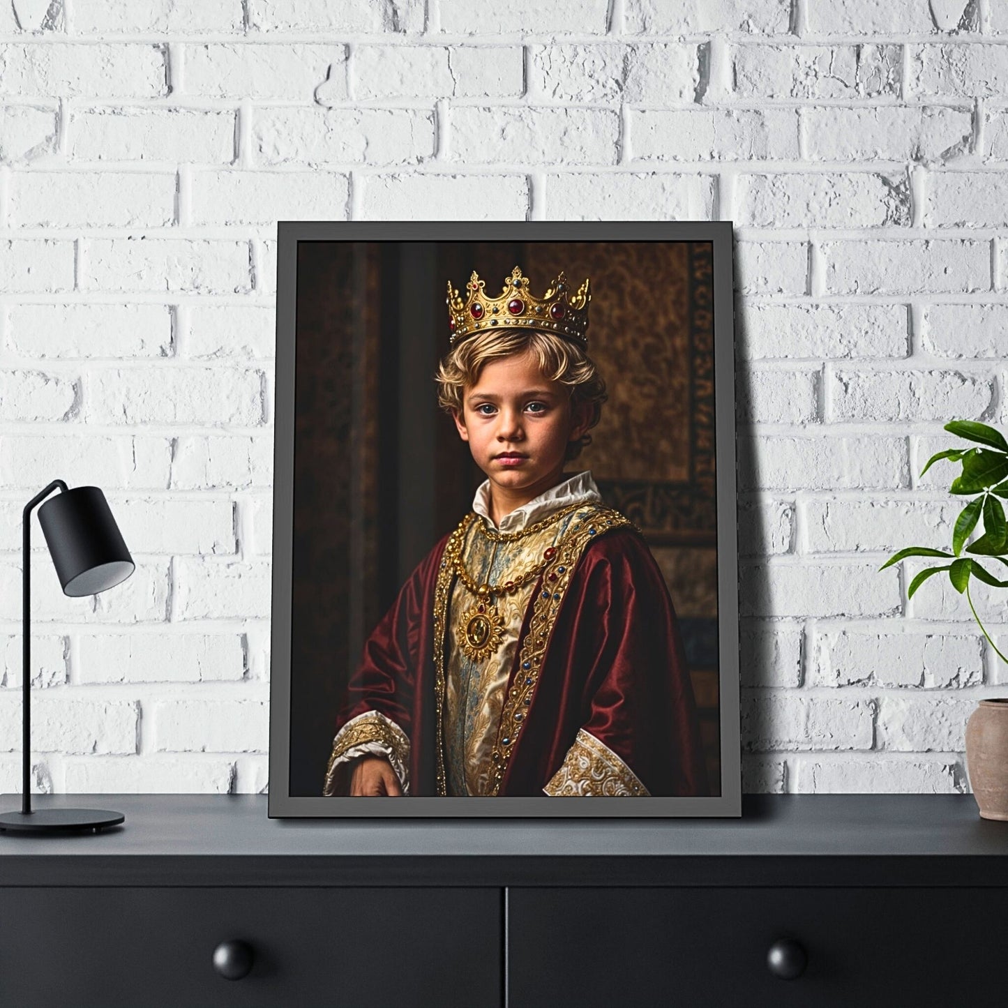Transform your child's photo into a stunning royal portrait. Our custom portraits are perfect for birthdays, holidays, and special milestones. Celebrate your little Prince or Princess with personalized, Renaissance-inspired artwork that adds a touch of royalty to any room decor.