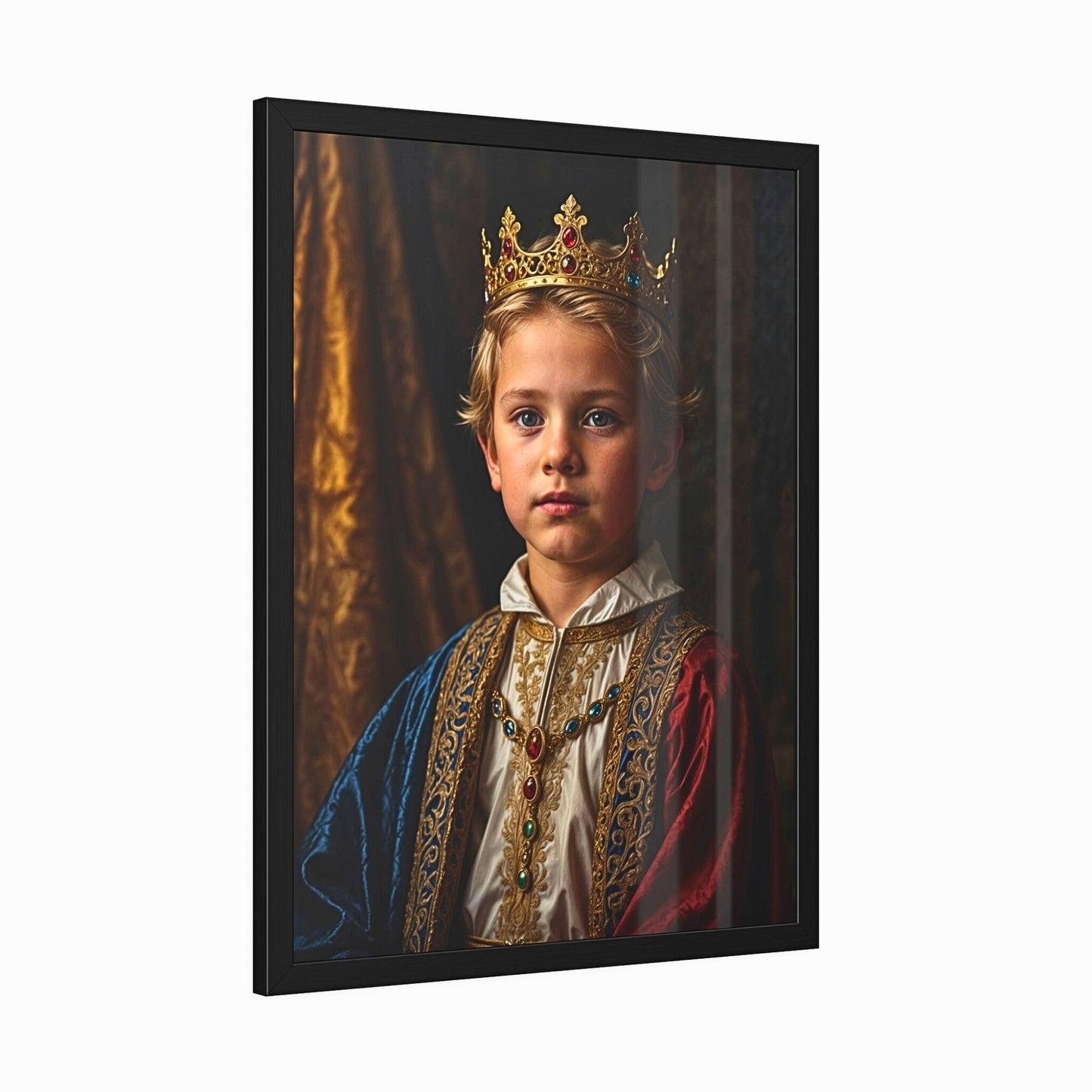 Transform your child's photo into a royal portrait fit for a king or queen. Our custom kids' portraits are perfect for birthdays and special events, blending personalized touches with timeless Renaissance elegance. Ideal for unique gifts and stylish room decor for children.