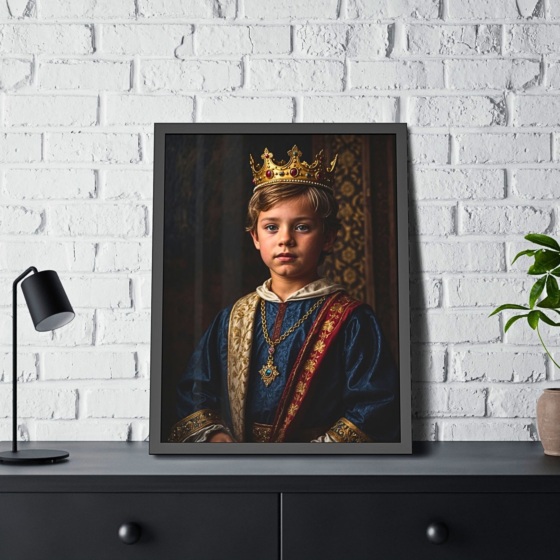Kids Royal Custom Portrait: Personalized Little King Portrait from Photo, Perfect Birthday Gift for Boys. A20.1