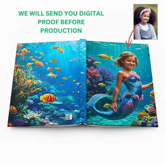 Unleash creativity with our Custom Mermaid Journal, personalized from her cherished photo. This unique gift for girls is perfect for birthdays, encouraging them to dive into their imaginations and document adventures in a magical way.