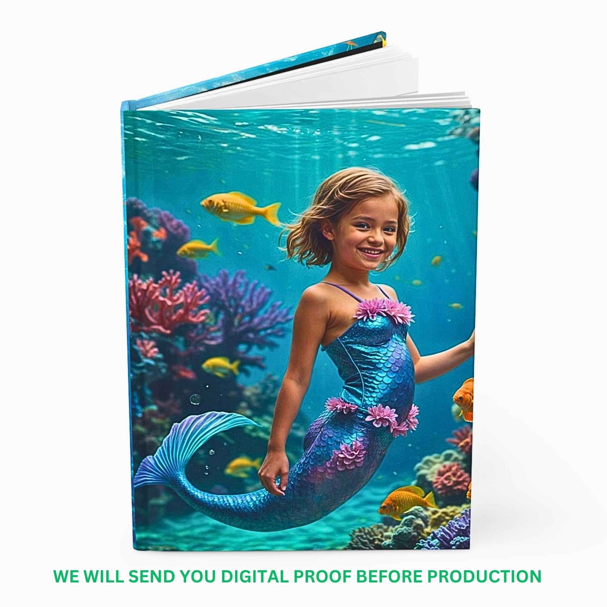 Unleash creativity with our Custom Mermaid Journal, personalized from her cherished photo. This unique gift for girls is perfect for birthdays, encouraging them to dive into their imaginations and document adventures in a magical way.