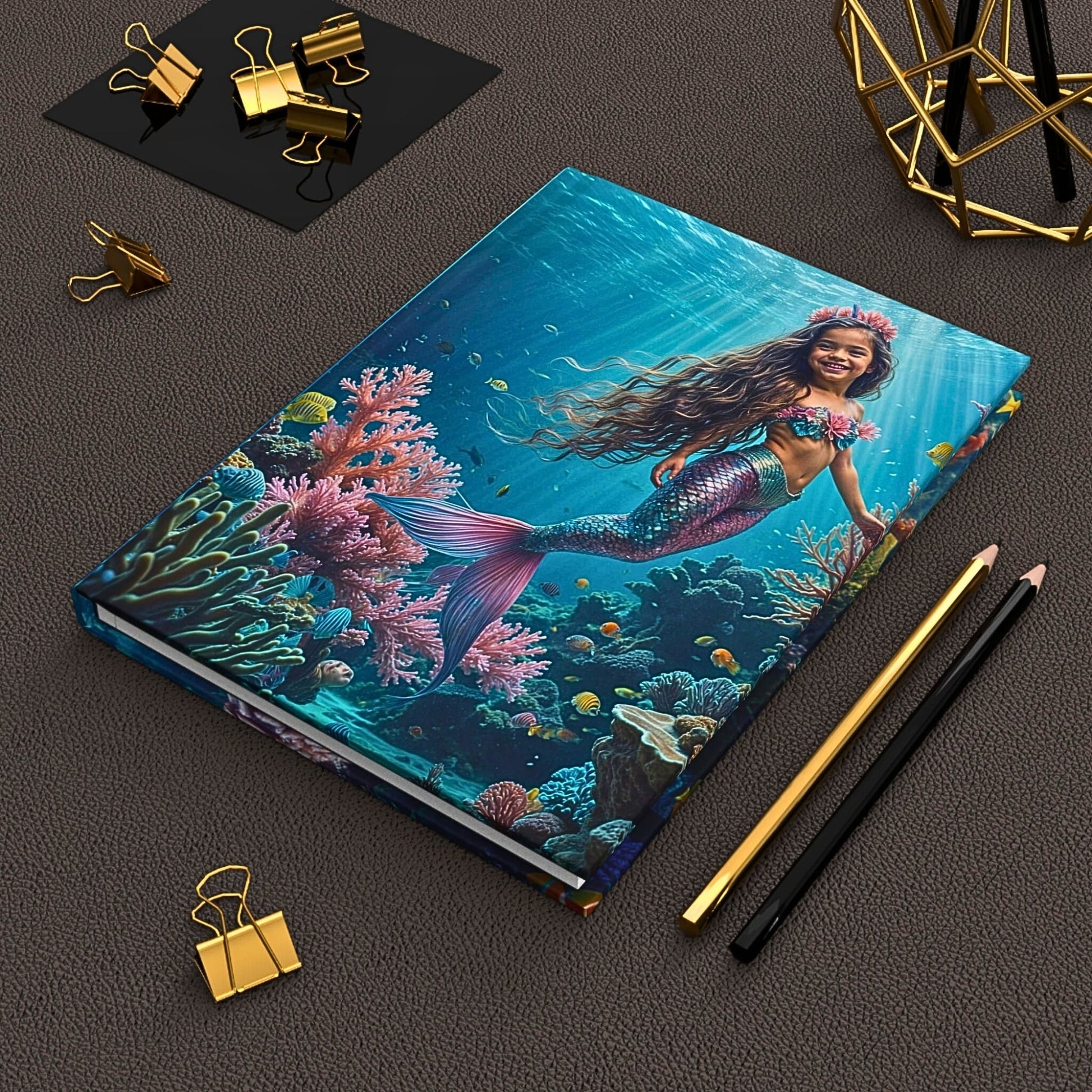 Embark on an enchanting journey with our Custom Mermaid Journal, designed from your treasured photo. Tailor-made for birthdays, this personalized gift inspires girls to capture their dreams and adventures in style.