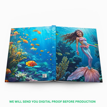 Personalized Journal from Photo, Underwater Mermaid  Book. A14.10