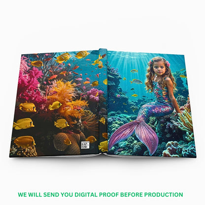 Celebrate her imagination with a Custom Mermaid Journal, personalized from her cherished photo. This unique gift for girls is ideal for birthdays, providing a magical way to record mermaid-inspired dreams and adventures.