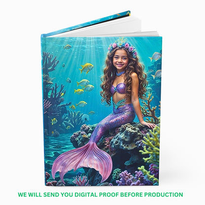 Create a personalized mermaid adventure with our Custom Mermaid Journal From Photo. Perfect for birthdays, this unique gift for girls is a stylish way to capture memories and dreams.