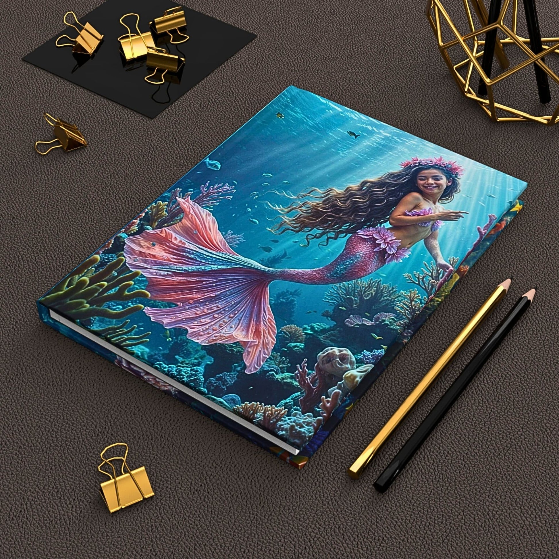 Transform your memories into a whimsical Custom Mermaid Journal From Photo. Personalized just for her, it's the perfect last-minute birthday gift for girls who love underwater adventures.