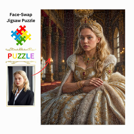 Unveil timeless elegance with custom puzzle portraits inspired by royalty. Whether it's a unique birthday surprise or a cherished gift for her, explore Renaissance and historical puzzle art designs. Create your own queen puzzle from personal photos, featuring intricate details and available as digital downloads. Ideal for those who appreciate bespoke art and personalized gifts.