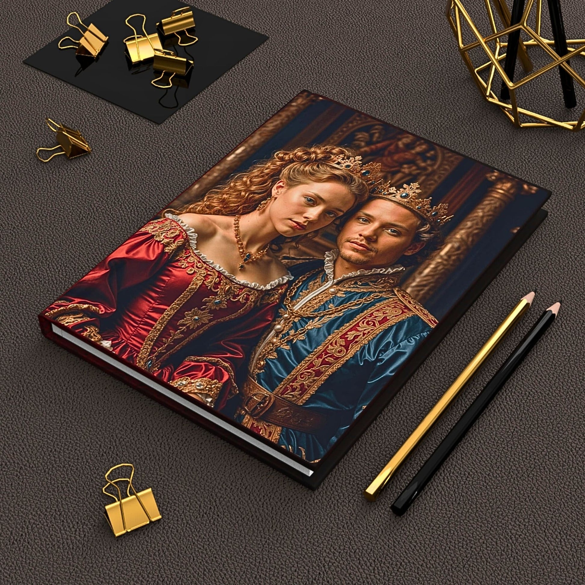 Elevate your gifting with our Royal Couple Journal, an exquisite blend of personalization and elegance. Ideal for birthdays, anniversaries, or as a heartfelt Father's Day gift, customize your journal with photos for a truly regal touch. Discover the perfect tribute to your loved one with our Royal Journal Collection today!