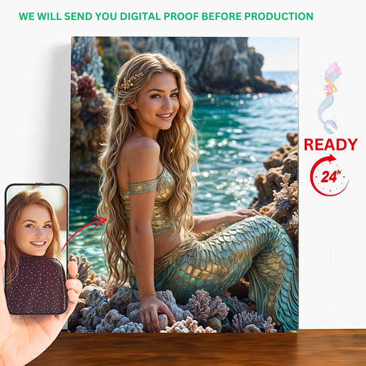 Custom Mermaid Portrait: Personalized Fantasy Mermaid from Photo.MT2.3