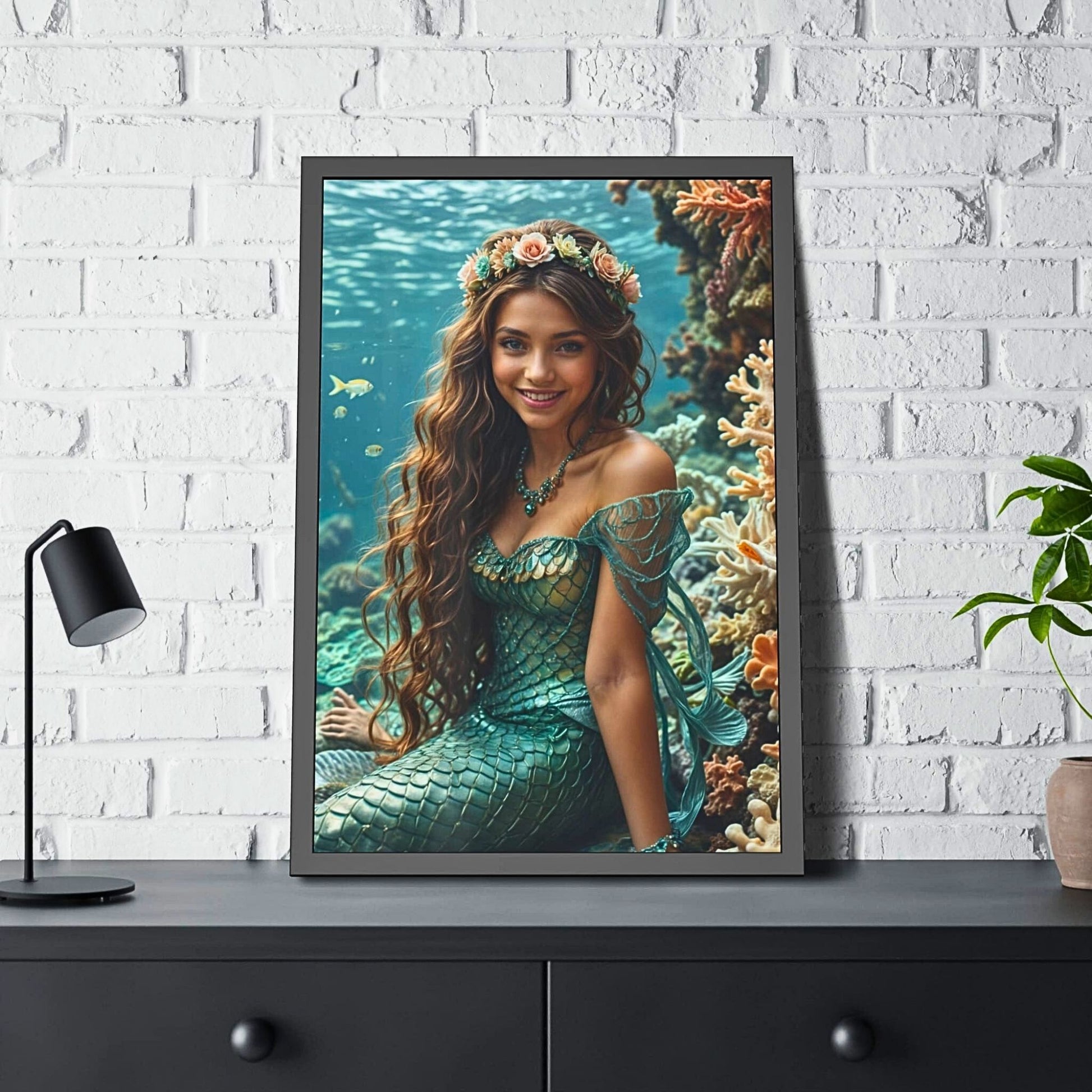 Transform a cherished photo into a captivating Custom Mermaid Portrait, creating a Personalized Princess Mermaid Portrait From Photo. This Fantasy Female Portrait is an exquisite Birthday gift for a woman, perfect for adorning any wall. Whether you're looking for Mermaid Gifts or Princess Birthday Gifts, our Custom Portrait for Girls brings fairy tales to life. Convert any Photo to mermaid portrait or Princess Photo portrait effortlessly. Make your gift unforgettable with a Custom Mermaid Portrait today!