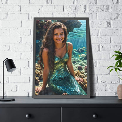 Custom Mermaid Portrait: Personalized Wall Art for Women.MT2.7