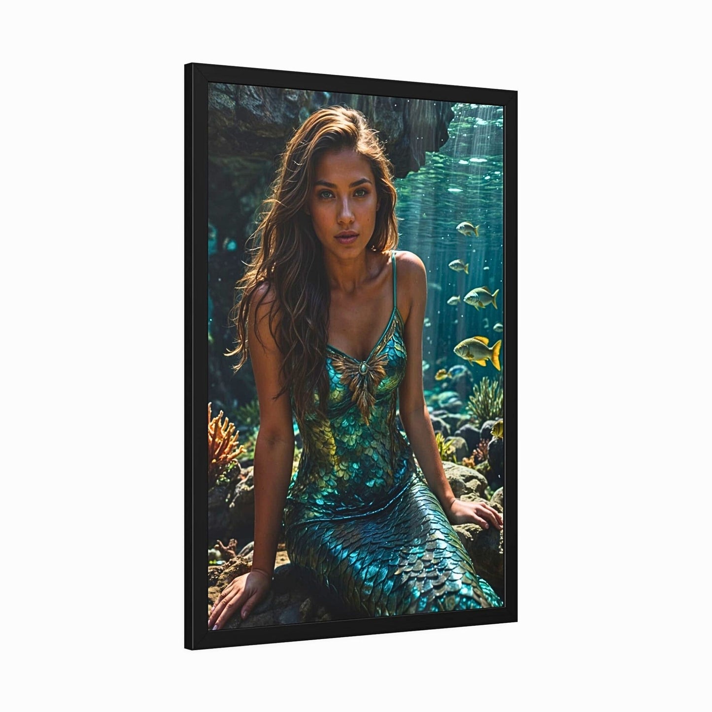 Custom Mermaid Portrait: Personalized Wall Decor for Women.MT2.18