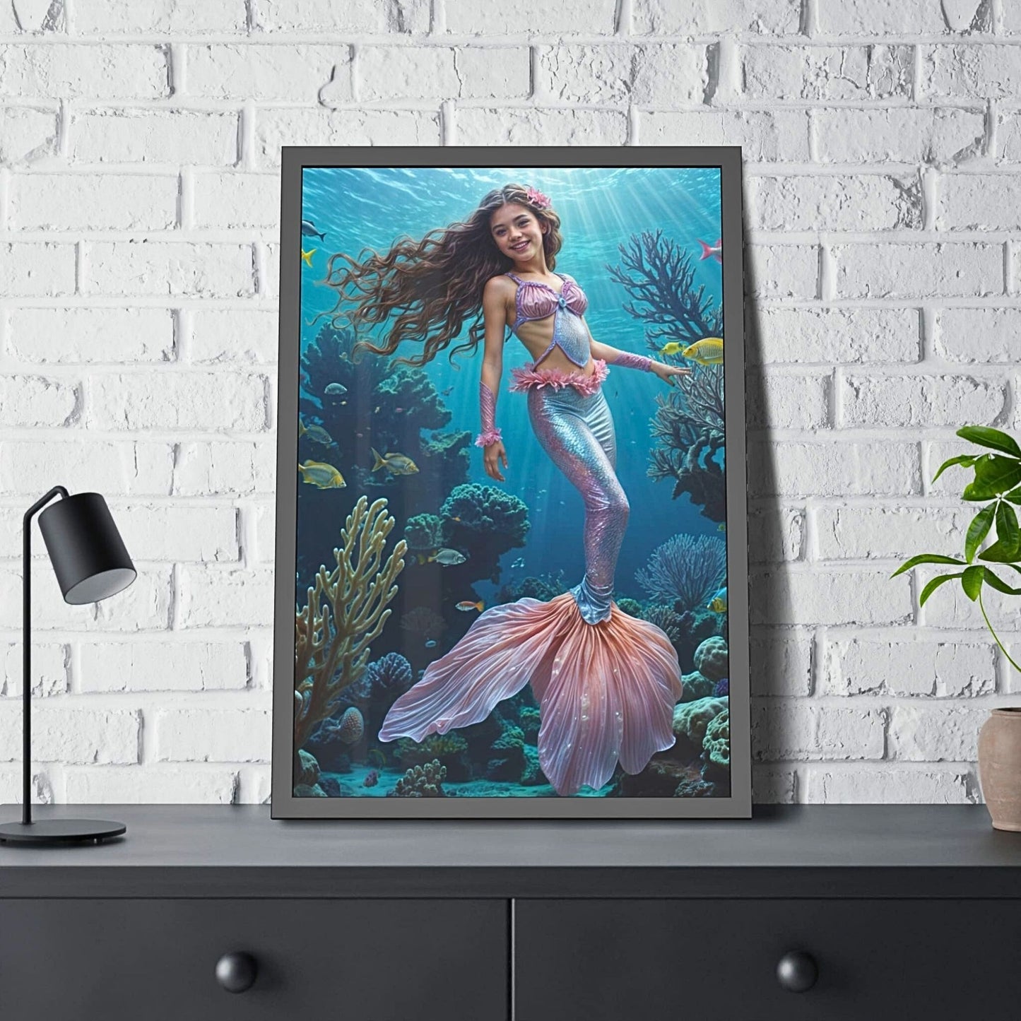 Surprise your daughter with a magical Custom Mermaid Portrait from Photo, perfect for her Birthday. Our Personalized Princess Mermaid Portraits make stunning Wall Art and unique gifts for daughters, sisters, moms, or girlfriends. Turn any photo into a cherished keepsake with our Custom Mermaid Art portraits, ideal for celebrating special moments and creating lasting memories.