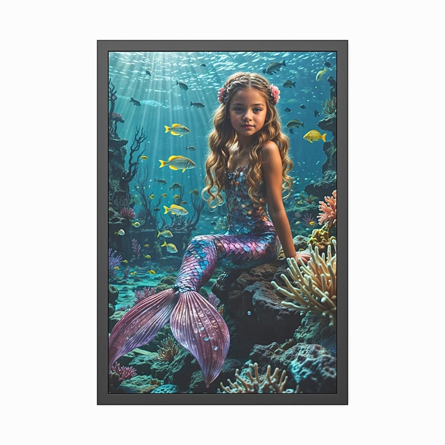Create a one-of-a-kind Custom Mermaid Portrait from Photo, ideal for a Personalized Princess Mermaid Portrait for your daughter's Birthday. Turn any photo into stunning Wall Art, perfect for daughters, sisters, moms, and girlfriends. These unique Custom Mermaid Art portraits make unforgettable gifts, transforming special moments into magical keepsakes. Celebrate any occasion with a personalized mermaid treasure.