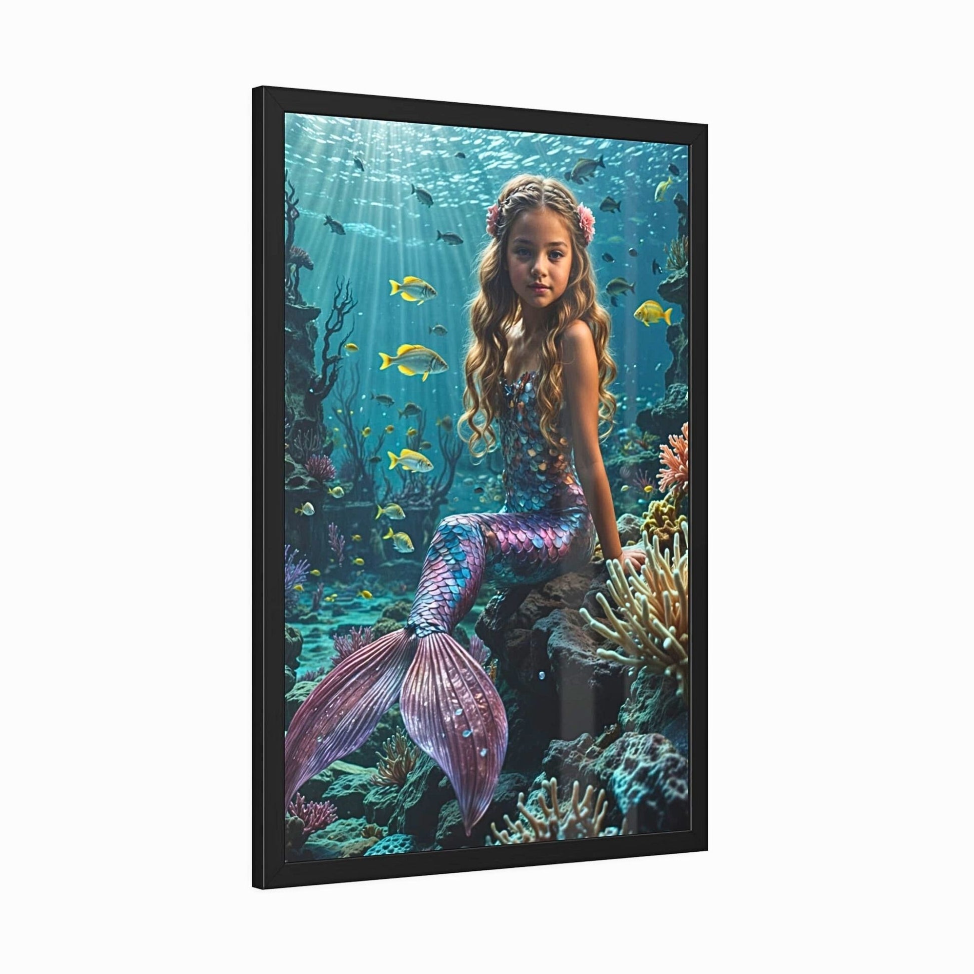 Create a one-of-a-kind Custom Mermaid Portrait from Photo, ideal for a Personalized Princess Mermaid Portrait for your daughter's Birthday. Turn any photo into stunning Wall Art, perfect for daughters, sisters, moms, and girlfriends. These unique Custom Mermaid Art portraits make unforgettable gifts, transforming special moments into magical keepsakes. Celebrate any occasion with a personalized mermaid treasure.