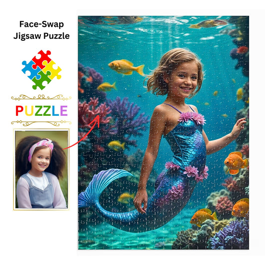 Custom Mermaid Puzzle with Your Photo - Personalized Princess Gift.4