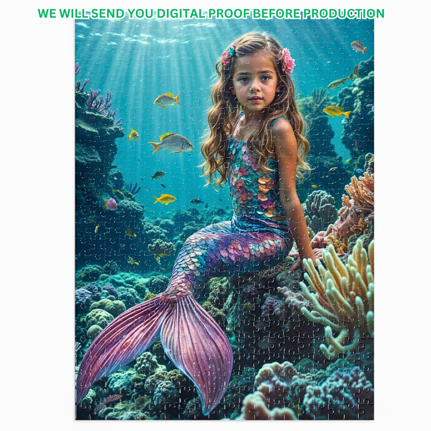 Custom Puzzle From Photo, Mermaid, Personalized Puzzle 252-1000 Pieces, Adult Jigsaw, Gift for Daughter, Sister Gift, Gift for Family. MP2