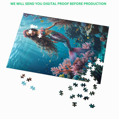 Immerse Yourself in Magic with Our Custom Mermaid Puzzle! Transform Any Photo into a Personalized Little Mermaid Puzzle. Ideal Princess Portrait Gift for Birthdays. Available in Sizes from 250 to 1000 Pieces. Make Every Occasion Memorable!