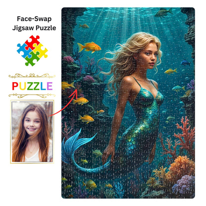 Custom Mermaid Princess Jigsaw Puzzle From Photo.MP2.18