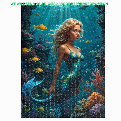 Custom Mermaid Princess Jigsaw Puzzle From Photo.MP2.18