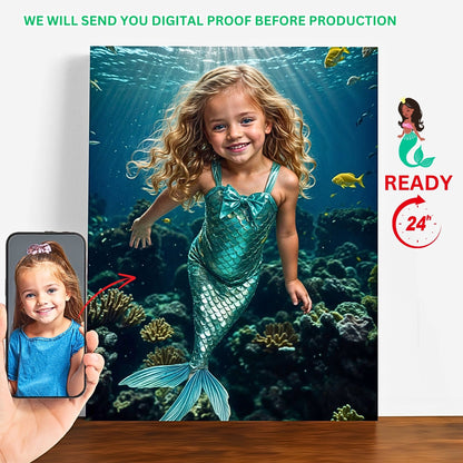  ChatGPT Create a whimsical Custom Mermaid Portrait from Photo, perfect for adding a touch of magic to any Birthday. Personalize a Princess Mermaid Portrait for your daughter and transform it into beautiful Wall Art. Ideal for daughters, sisters, moms, and girlfriends, these Custom Mermaid Art portraits make memorable and unique gifts. Turn treasured photos into enchanting personalized keepsakes for any special occasion.
