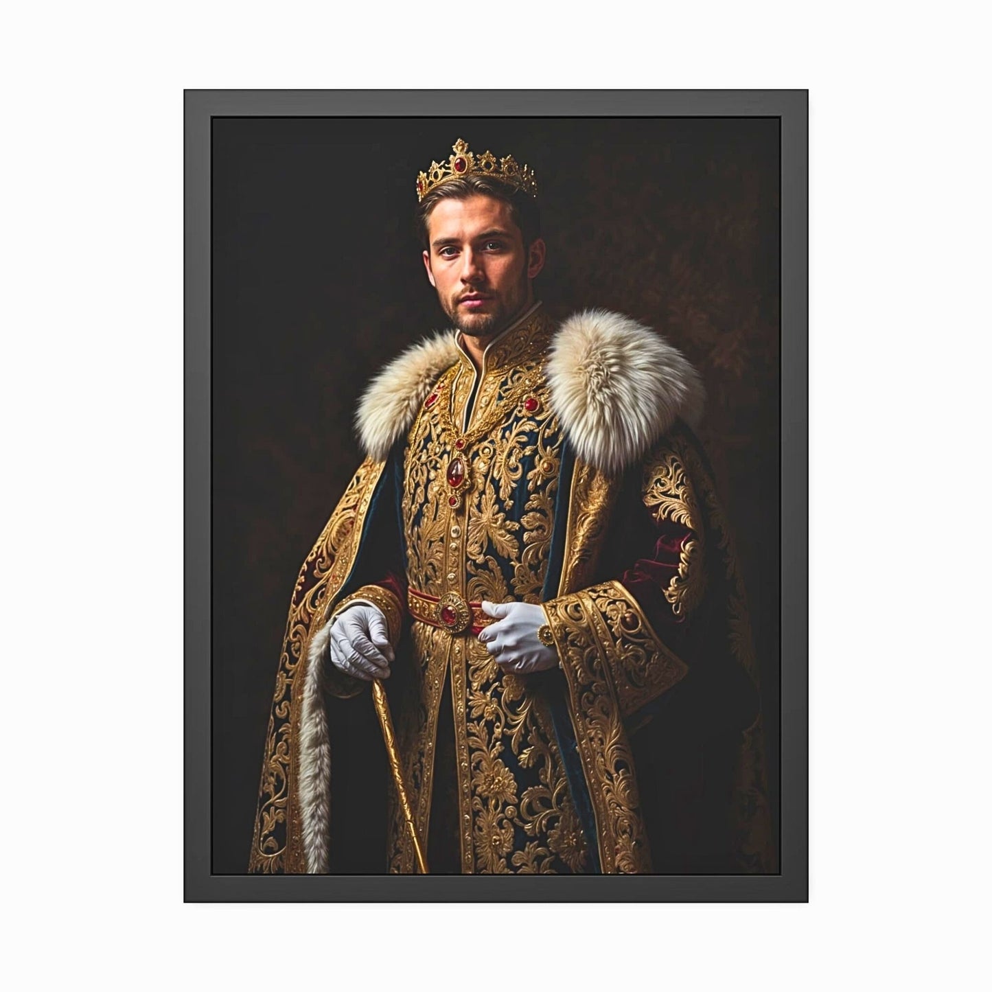 Create a personalized royal portrait from a photo, featuring a Renaissance style and historical flair. Perfect for birthdays and special occasions, this custom king portrait makes an unforgettable gift for him. Digital download available.