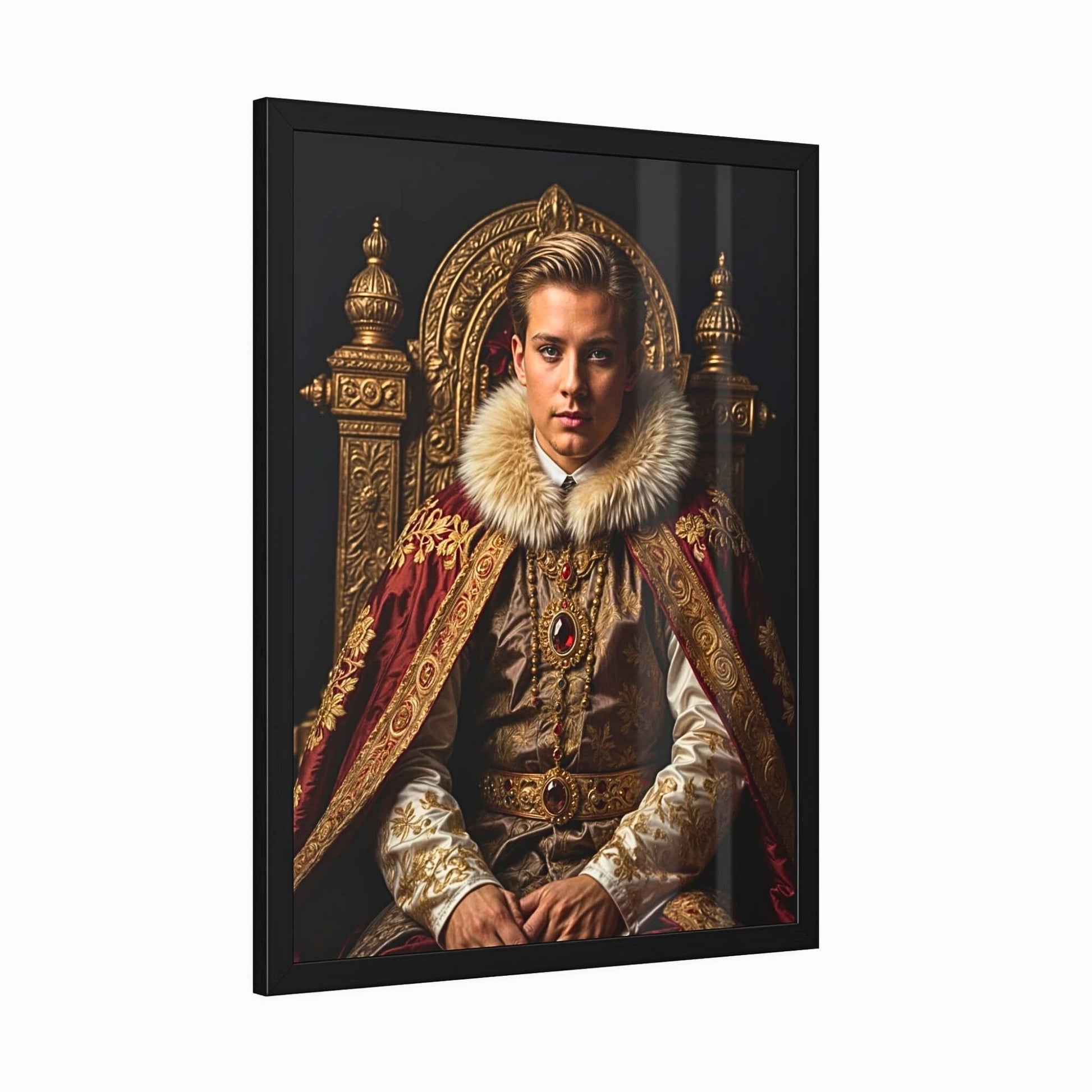 Elevate a cherished moment into a majestic custom royal portrait, reminiscent of the Renaissance era. Whether as a birthday surprise or a thoughtful gift for him, this personalized king portrait exudes timeless charm. With its historical allure and digital download option, it's a perfect blend of artistry and sentimentality.