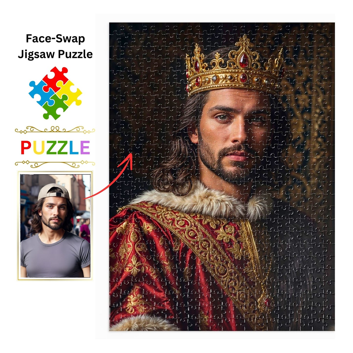 Create unforgettable moments with custom puzzles! Transform your cherished photos into Personalized Royal Puzzles, Renaissance Puzzles, and King-themed Puzzles. Ideal for birthdays, holidays, and special occasions. Perfect gifts for friends, dads, and husbands. Unique custom puzzles that blend art and memories.
