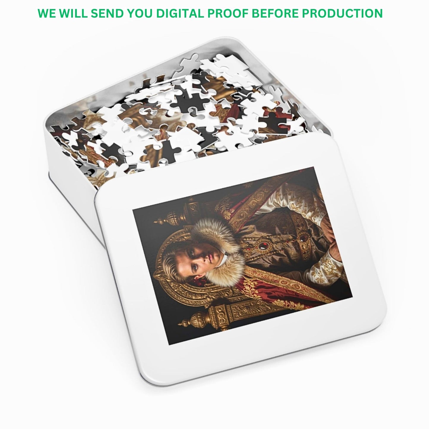 Unlock creativity with custom puzzles! Turn your photos into Royal King Puzzles, Renaissance Puzzles, and Historical Puzzles. Perfect for birthdays, anniversaries, and holidays. Unique gifts for friends, men, dads, and husbands. Custom puzzles that merge tradition with modern artistry.